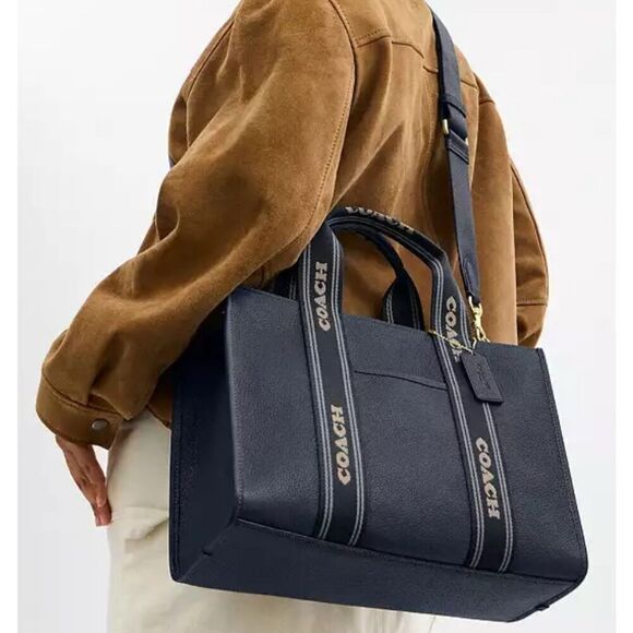 Coach Handbags - 🔥🎁NWT! Coach Smith Tote Handbag Pebble Leather Denim Blue CBM10 Msrp:$428.00
